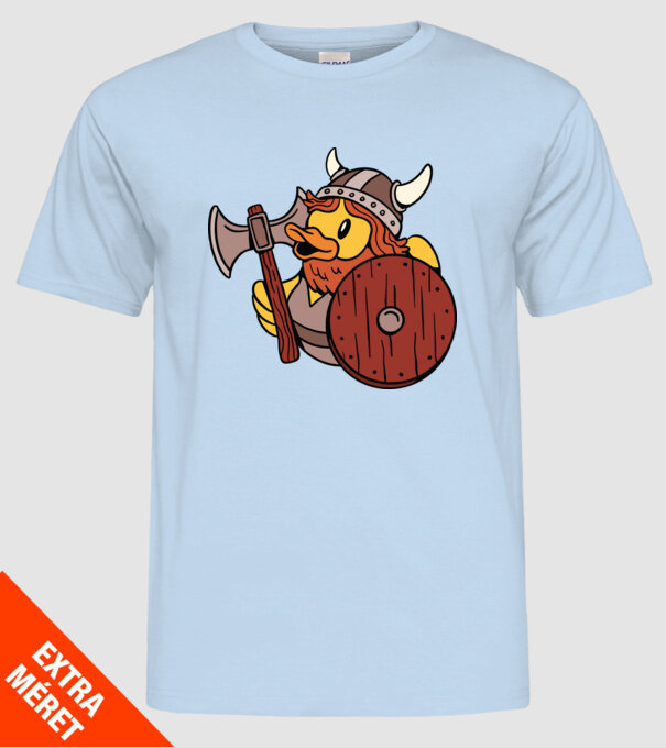 Rățușcă de cauciuc Viking model albastru deschis pe tricou