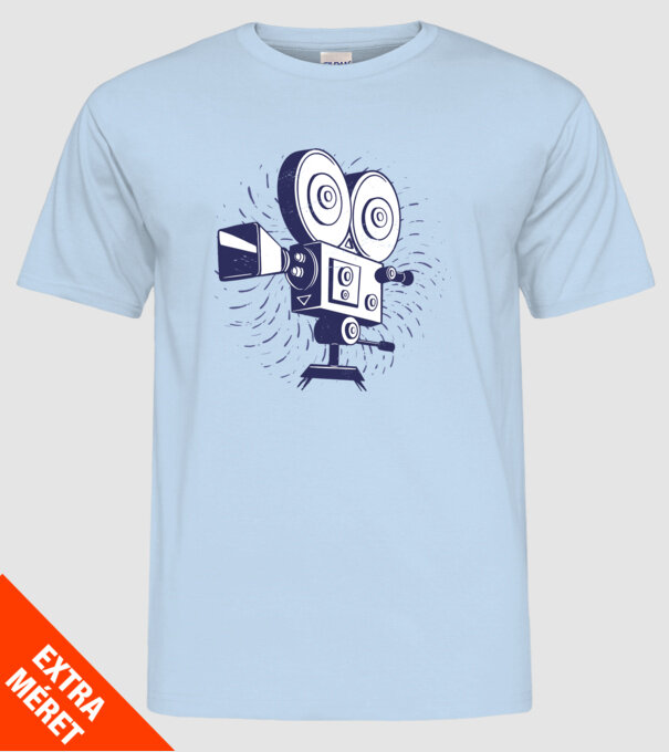 Camera video retro Vintage model albastru deschis pe tricou