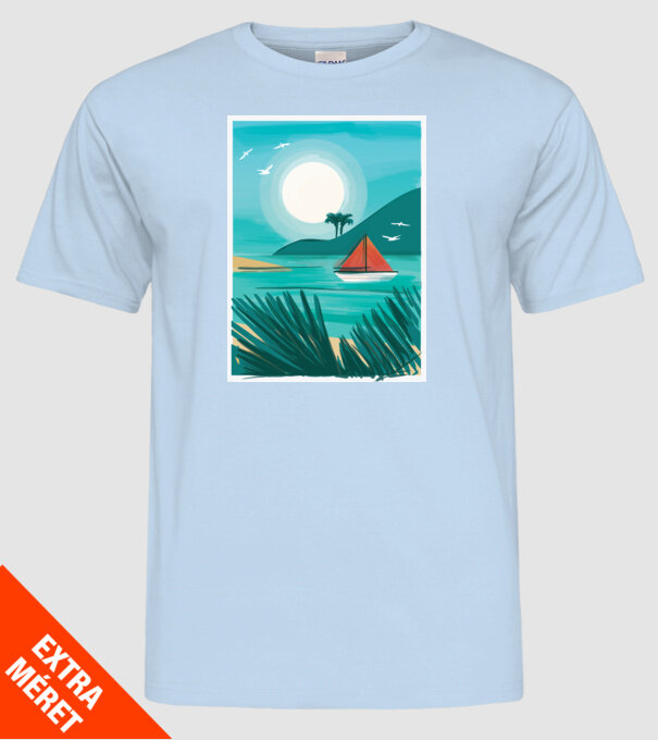 Navigație Pictură model albastru deschis pe tricou