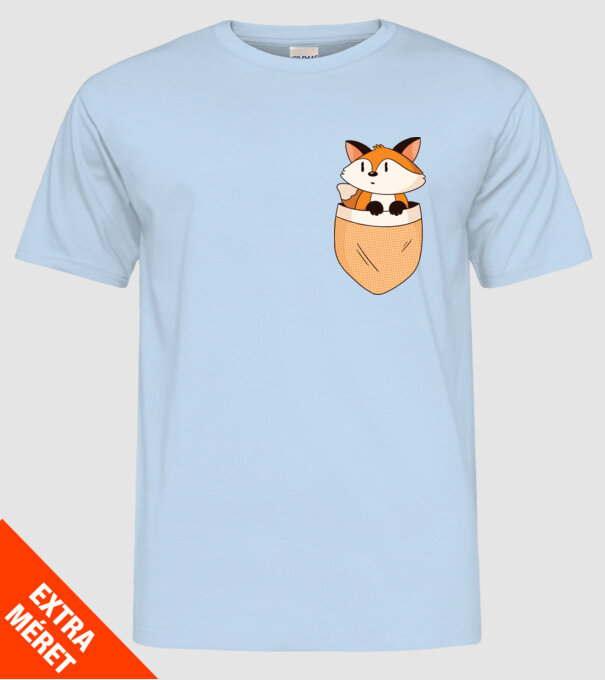 Vulpe de buzunar model albastru deschis pe tricou