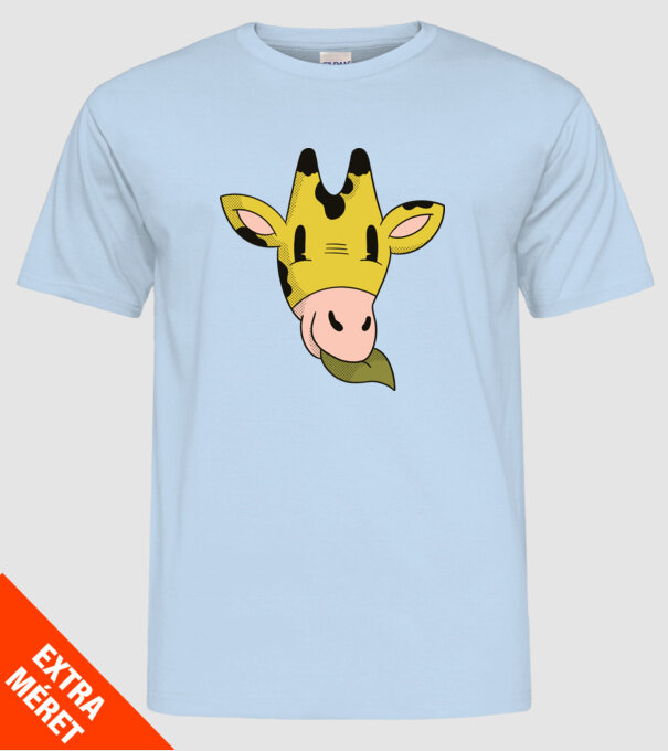 Cap Girafă model albastru deschis pe tricou