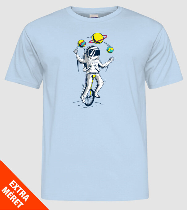 Jongler Astronaut model albastru deschis pe tricou