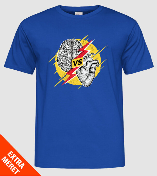 Creier vs. Inimă - Rațiune contra inimă model albastru regal pe tricou