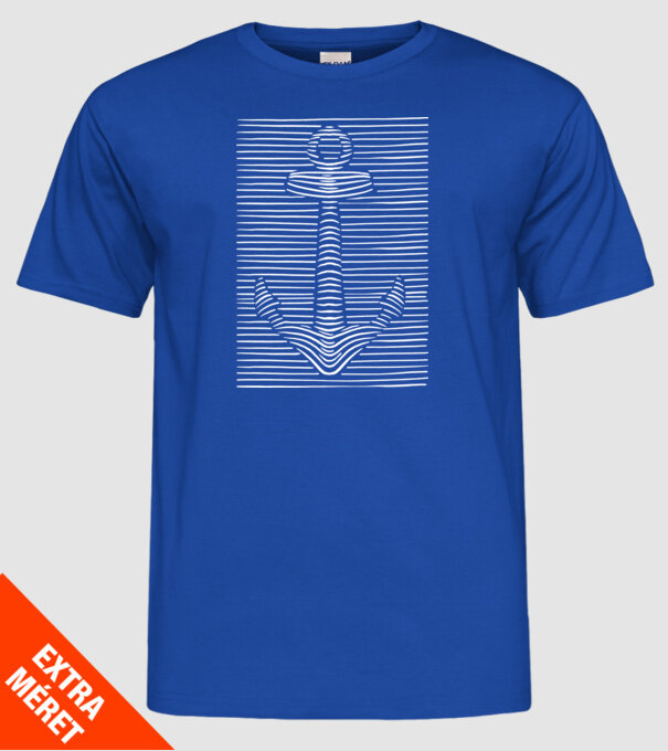 Linii Ancoră model albastru regal pe tricou