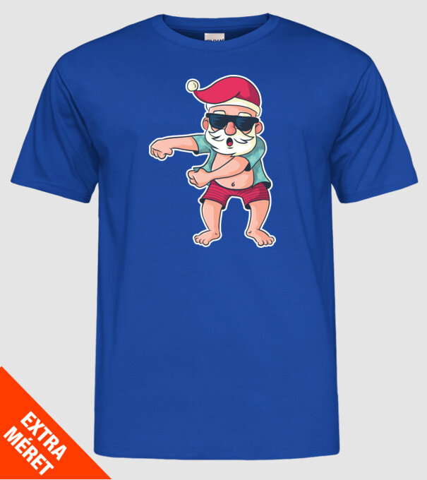 Moș Crăciun dans Floss DAB model albastru regal pe tricou