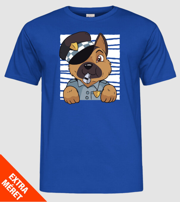 Ciobănesc german câine de poliție model albastru regal pe tricou
