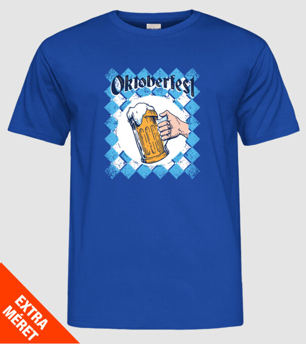 Tricou cu bere Oktoberfest model albastru regal pe tricou