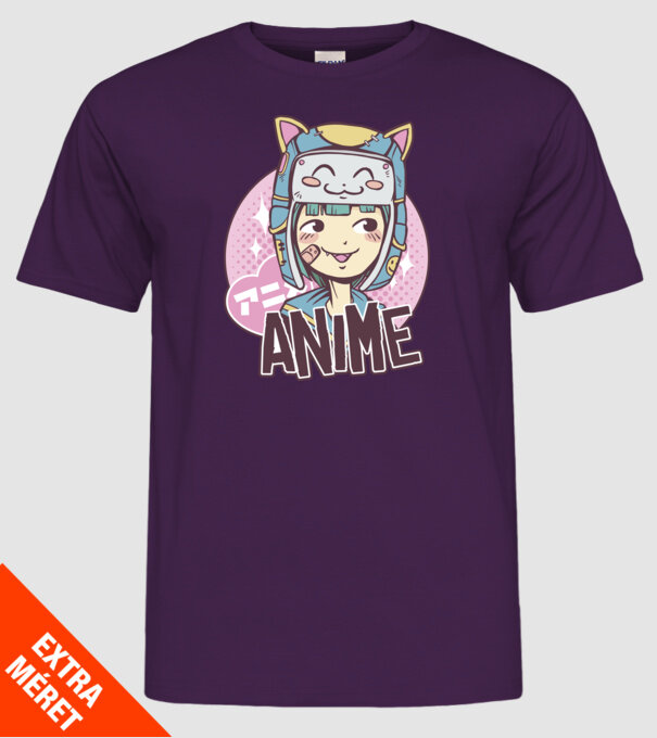 Fată drăguță Anime model mov pe tricou