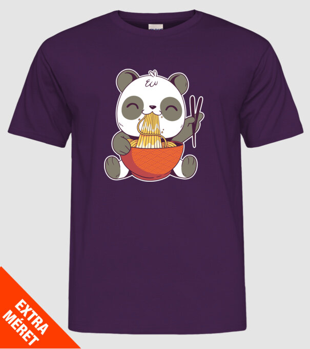 Panda drăguț cu paste model mov pe tricou