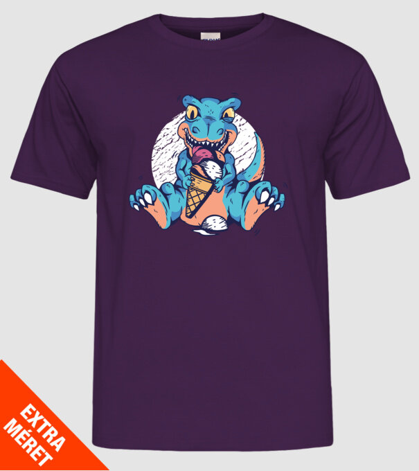 T-rex drăguț cu înghețată model mov pe tricou