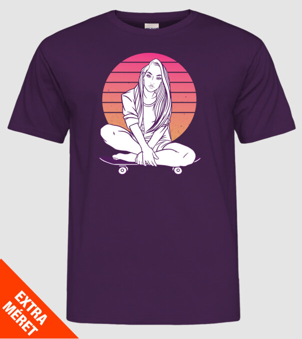Fată Skateboarder model mov pe tricou