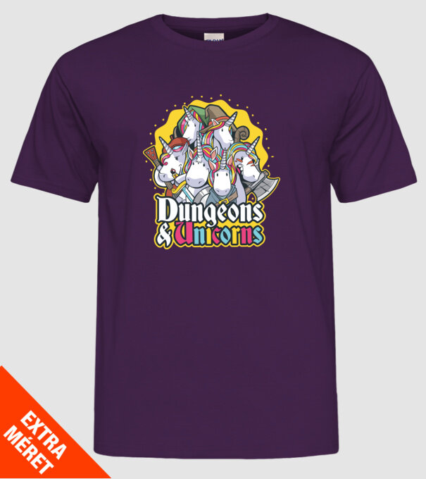 Dungeons and Unicorns model mov pe tricou