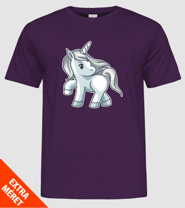Unicorn de argint model mov pe tricou