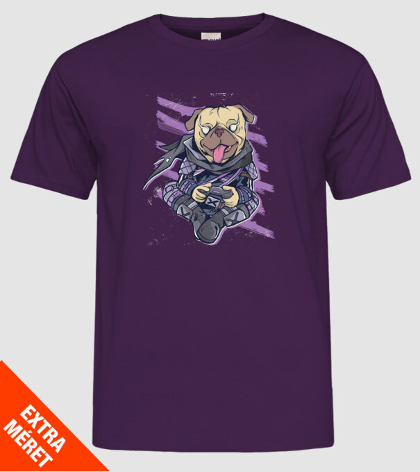 Mops Gamer model mov pe tricou