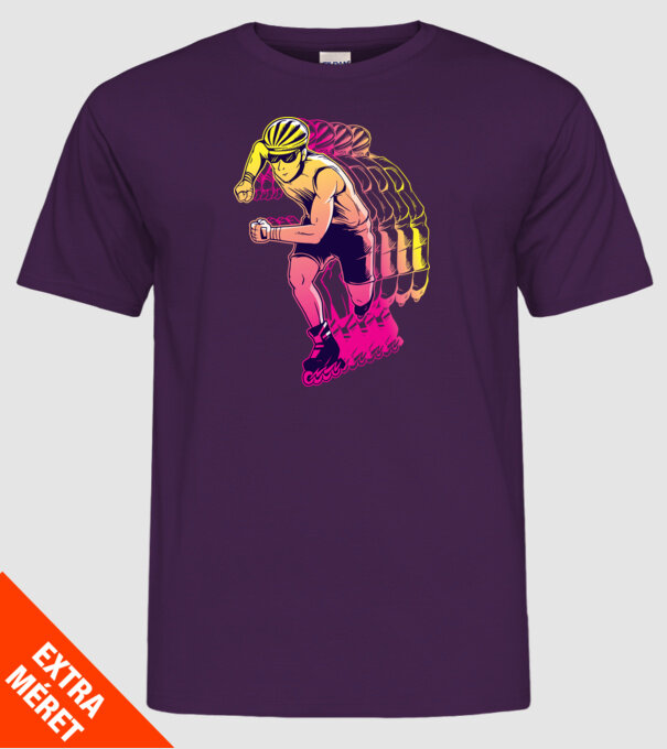 Concurent patine pe rotile model mov pe tricou
