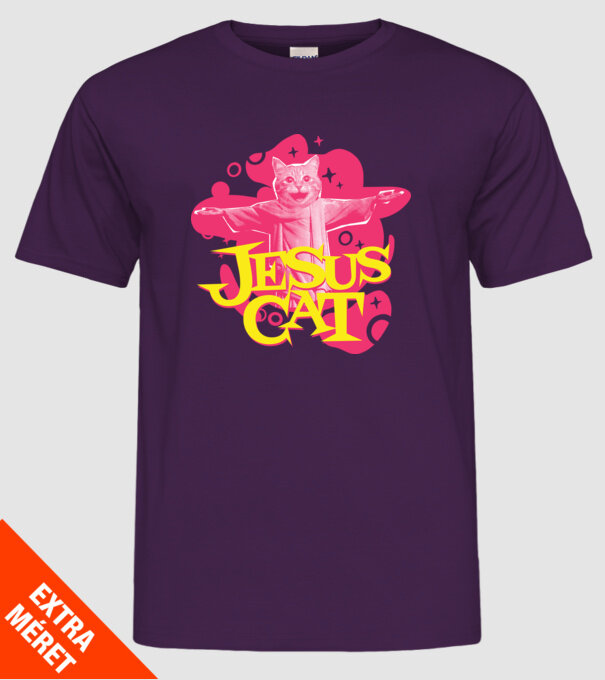 Jesus Cat model mov pe tricou