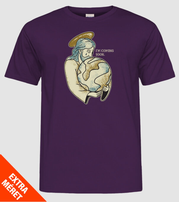 Jesus is coming soon - Isus vine în curând model mov pe tricou