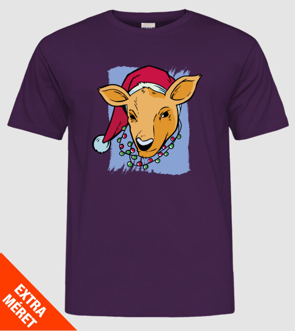Cerb de Crăciun model mov pe tricou