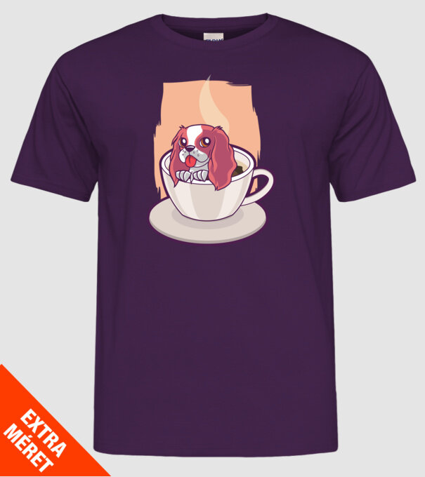 Cafea câine model mov pe tricou
