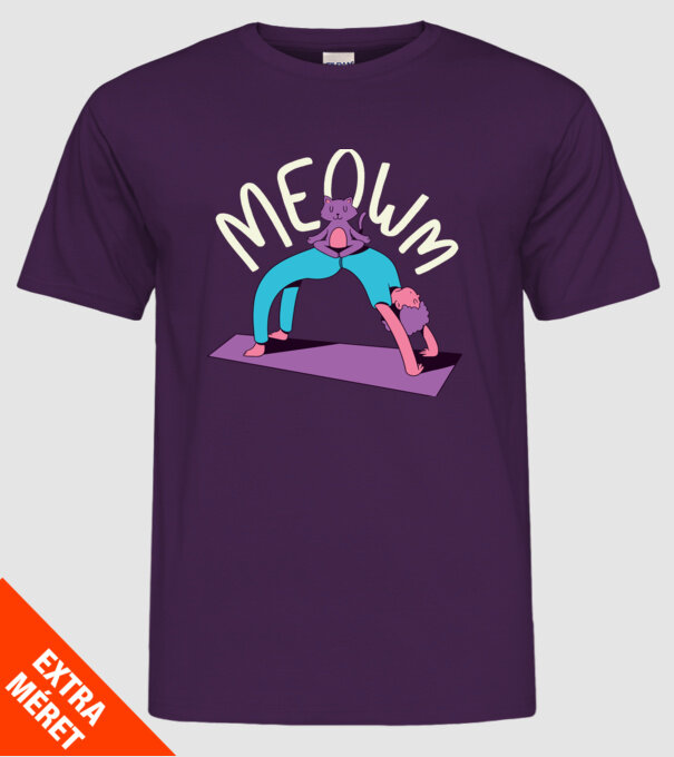 Meowm - Pisică Yoga model mov pe tricou