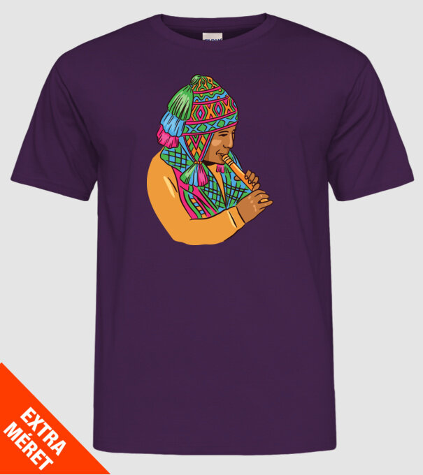 Muzician peruan indigen model mov pe tricou