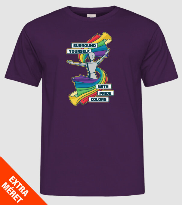 Pride cu curcubeu model mov pe tricou