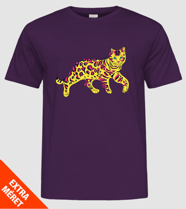 Pisică Abstract colorat model mov pe tricou
