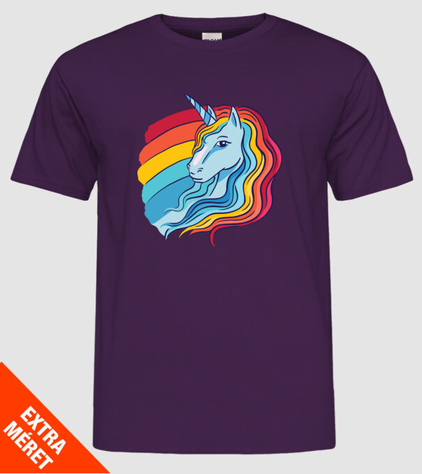 Unicorn cu Curcubeu model mov pe tricou
