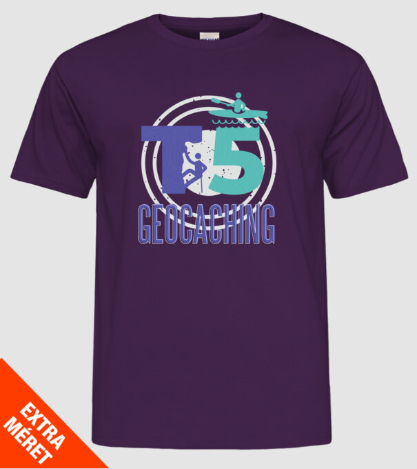 T5 Geocaching model mov pe tricou