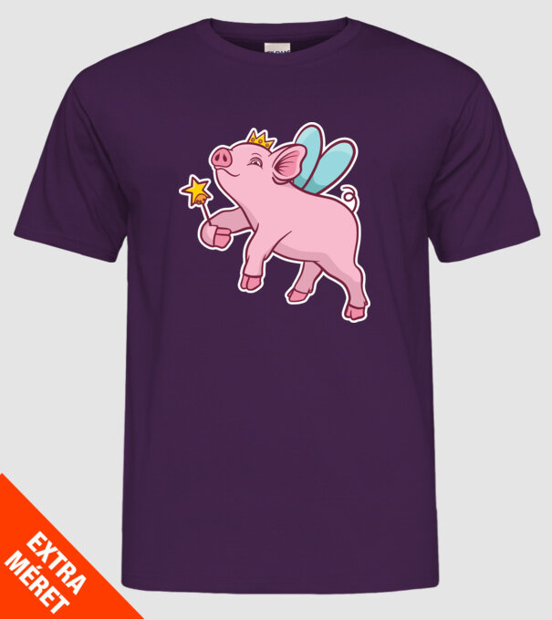Porcușor zână model mov pe tricou