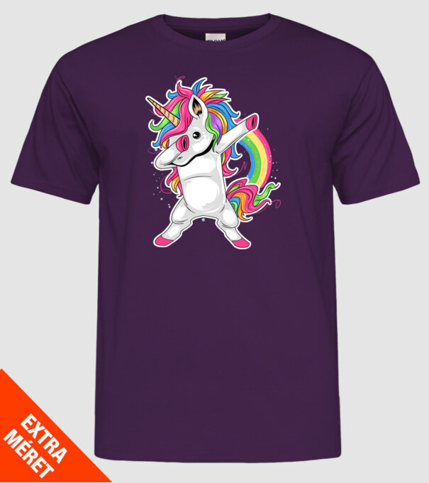 Unicorn Dab model mov pe tricou