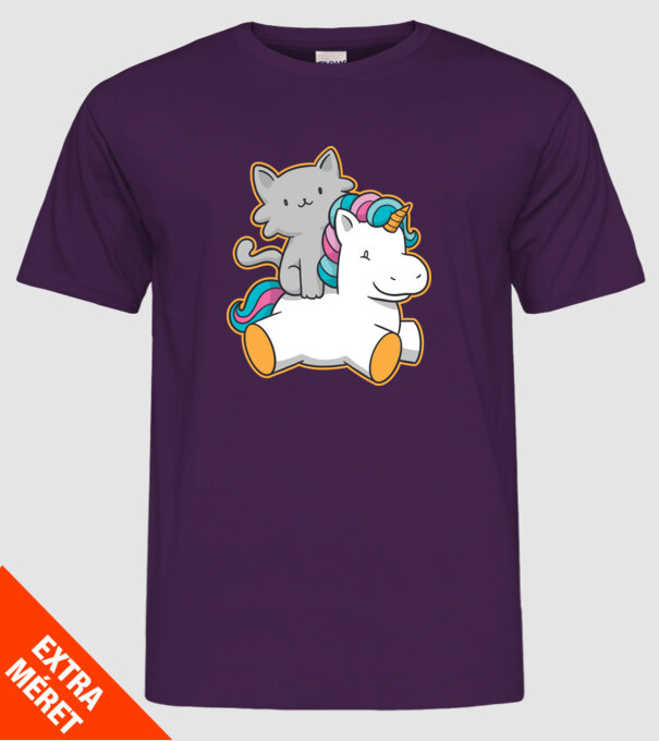 Unicorn Cu pisică model mov pe tricou