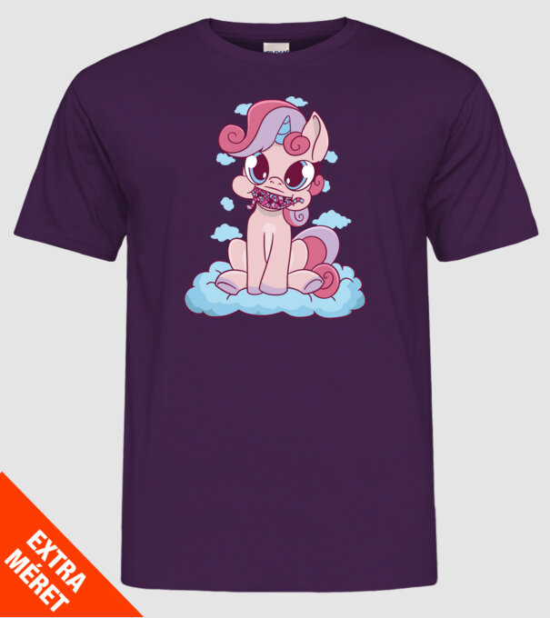 Unicorn cu bomboane model mov pe tricou