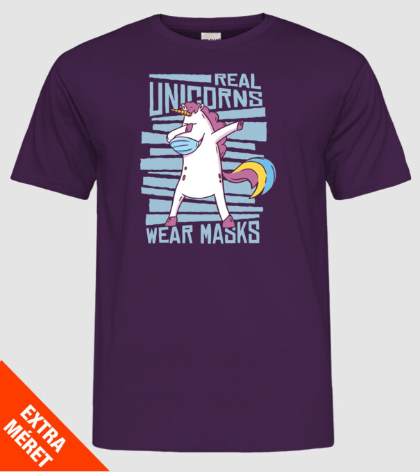 Unicorn DAB Mască model mov pe tricou