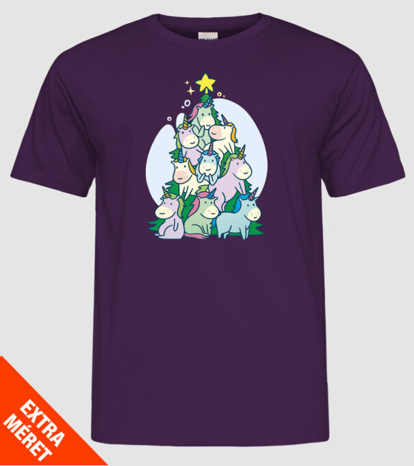 Unicorn pom de Crăciun model mov pe tricou