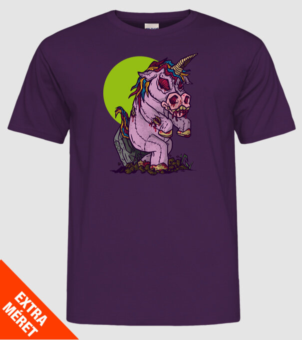 Zombie unicorn model mov pe tricou