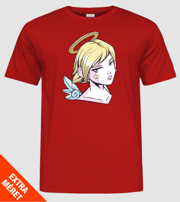Anime Fată angelică model roșu pe tricou