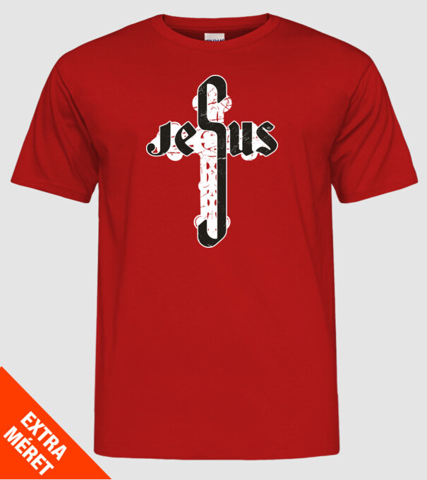 Iisus Cruce model roșu pe tricou
