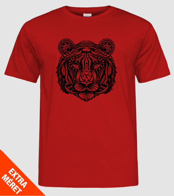 Tigru Mandala model roșu pe tricou
