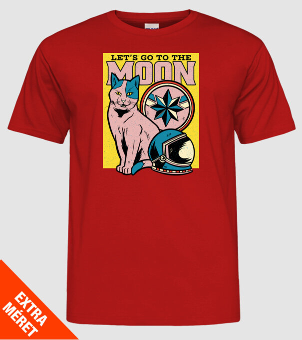 To the moon Pisică model roșu pe tricou
