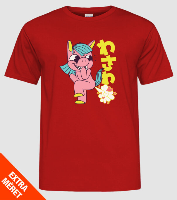 Bășică Unicorn model roșu pe tricou