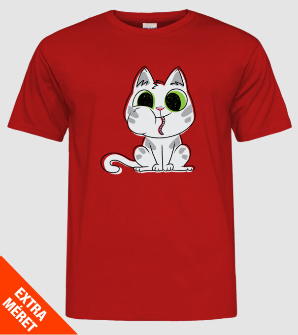 Pisicuță amuzantă model roșu pe tricou