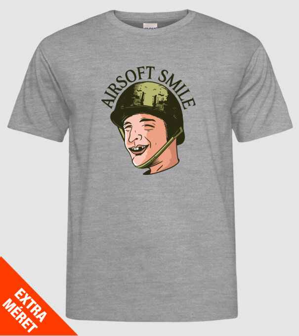 Zâmbet Airsoft model gri pe tricou