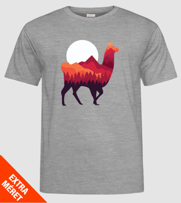 Pădure Alpaca model gri pe tricou