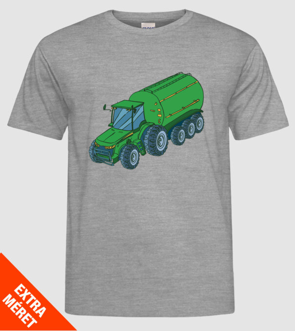 Tractor de recoltare model gri pe tricou