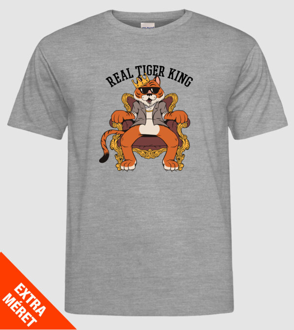 Adevăratul Rege Tigru model gri pe tricou