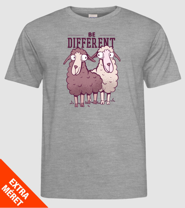 Be different - Fii diferit model gri pe tricou