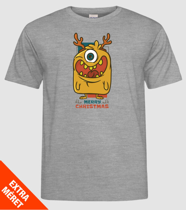 Crăciun Fericit Monstru model gri pe tricou
