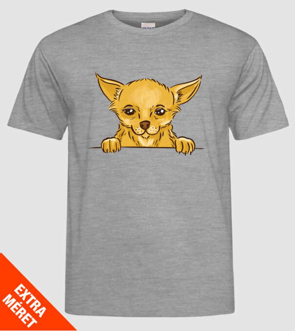 Cap de Chihuahua model gri pe tricou