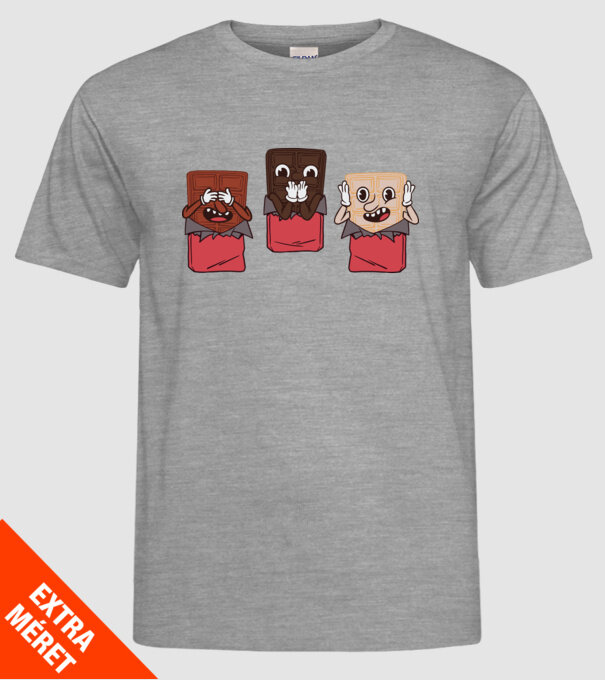 Trio de ciocolată model gri pe tricou